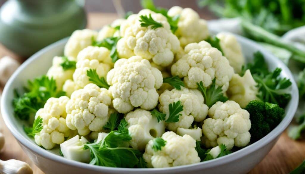steamed cauliflower with garlic