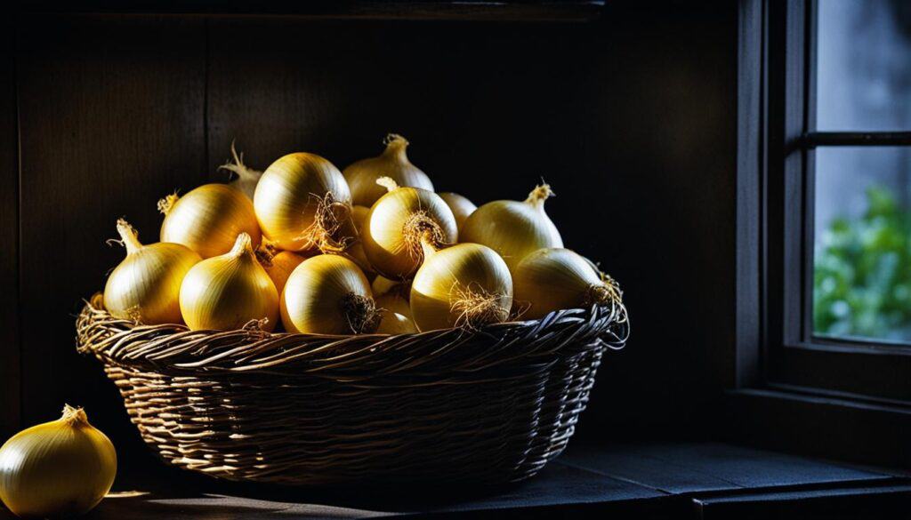 storing yellow onions