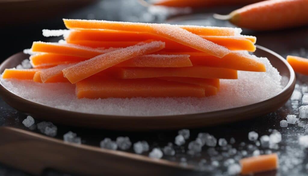 thawing frozen carrots