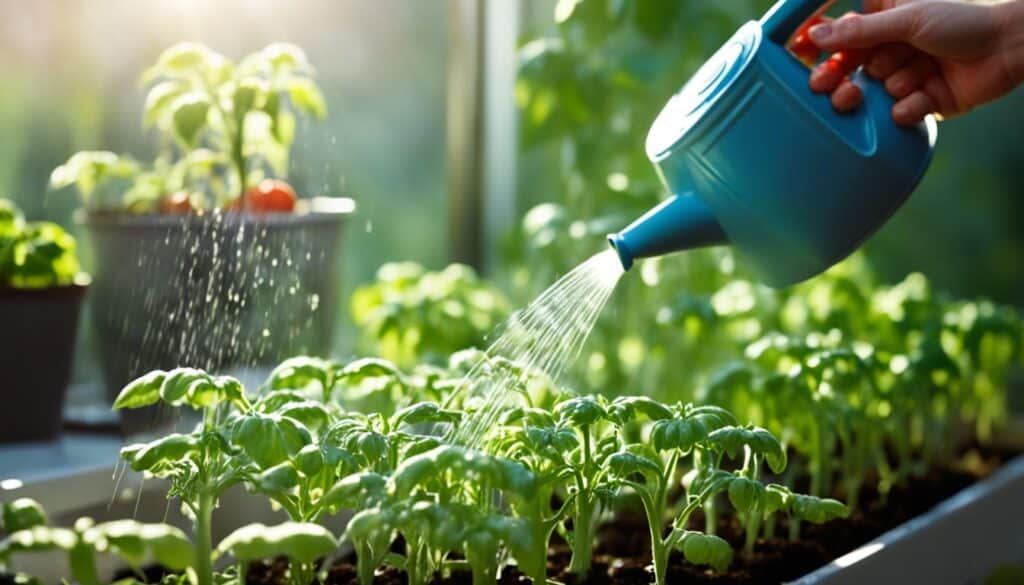 watering indoor tomato plants