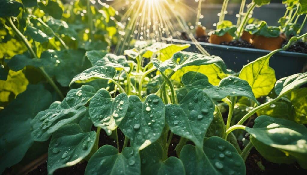 watering pumpkin plants