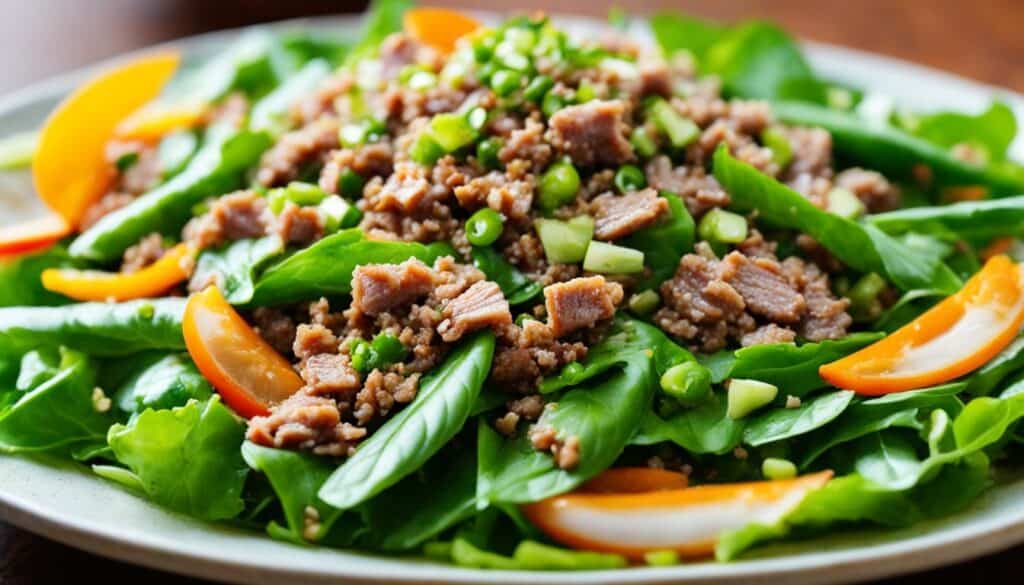Chinese leaf and minced pork salad