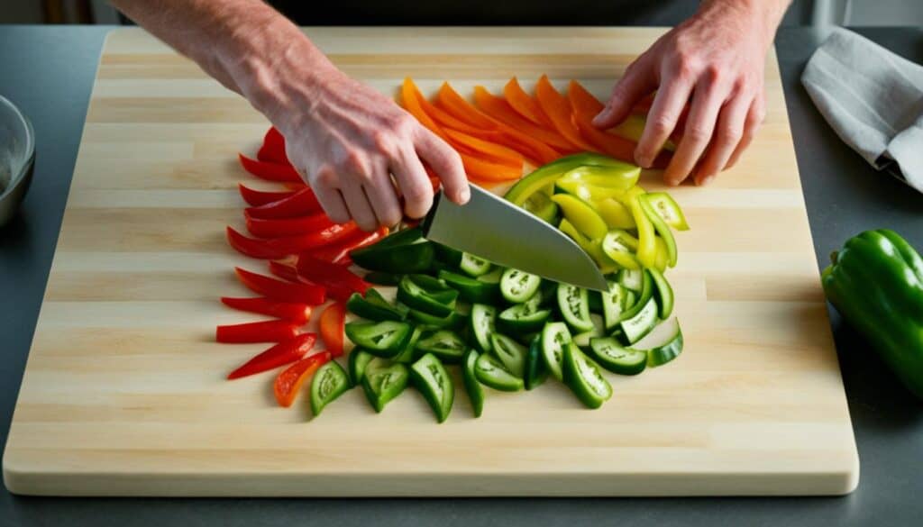 Cutting Peppers for Freezing