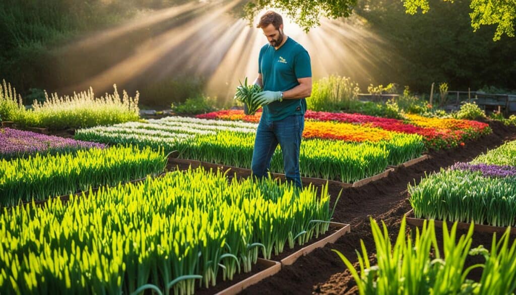 Growing Garlic Leaves