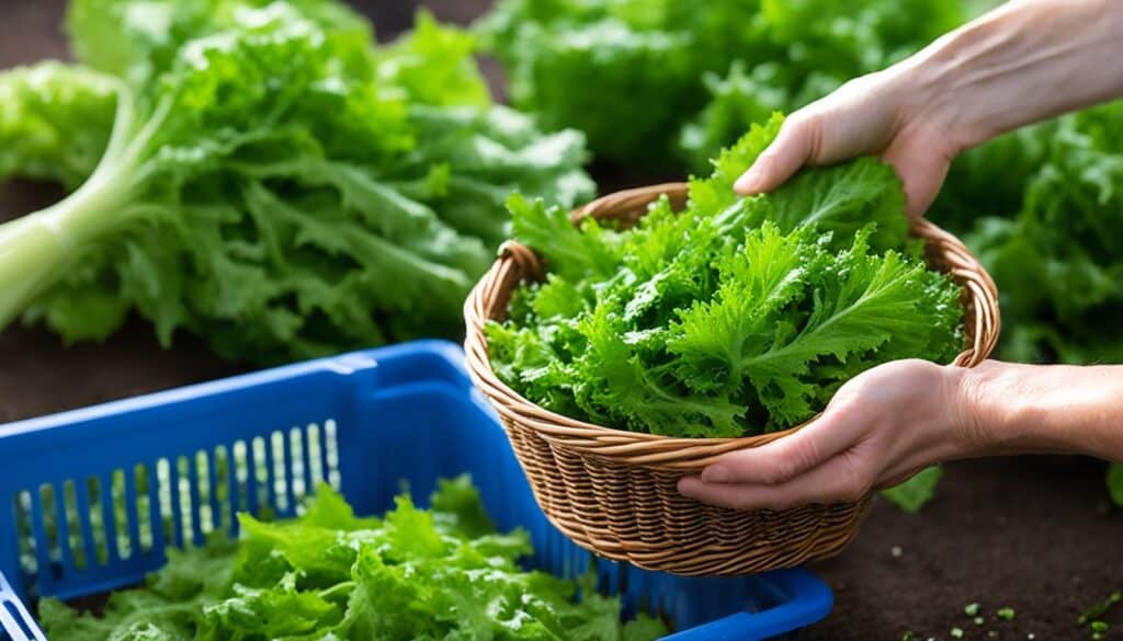 Harvesting and Storing Mizuna Lettuce