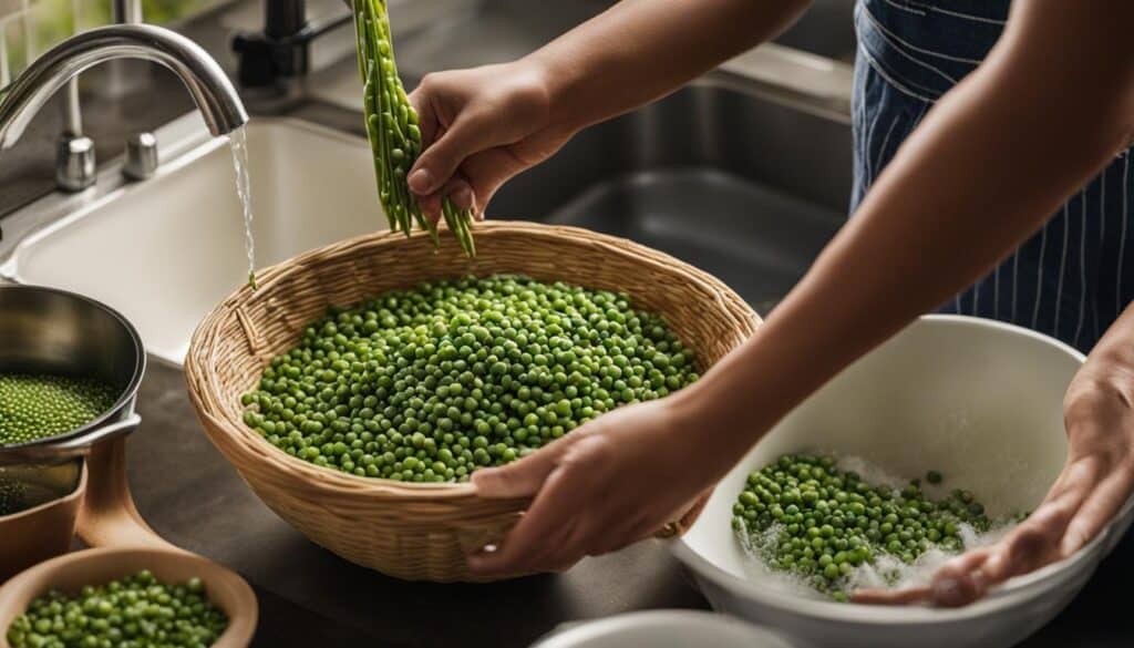 Preparing Zipper Peas for Cooking