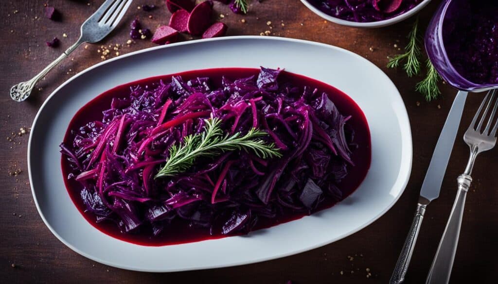 braised red cabbage and beetroot