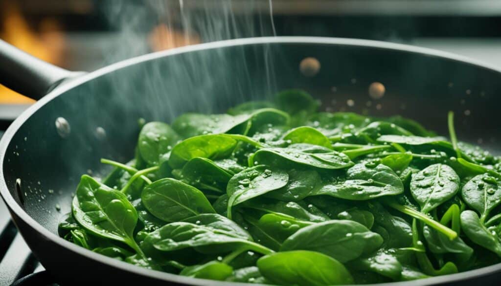 cooking spinach