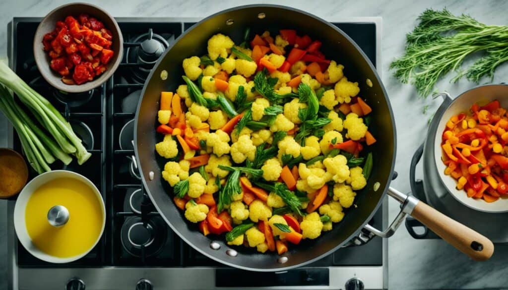 cooking with yellow cauliflower