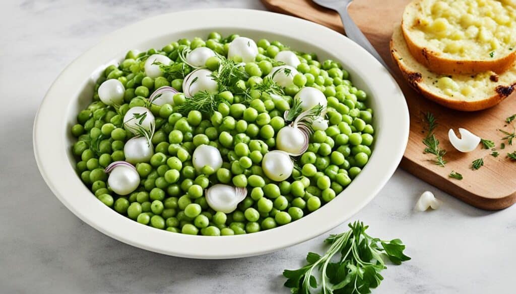 cream peas and pearl onions