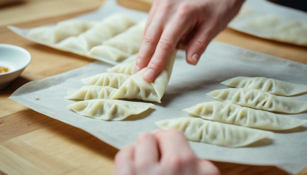 folding gyoza wrappers