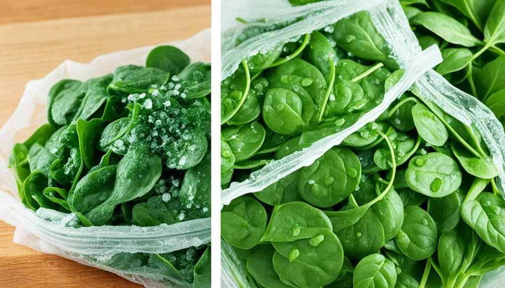 fresh and frozen spinach