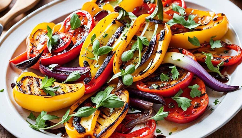 grilled peppers and onions