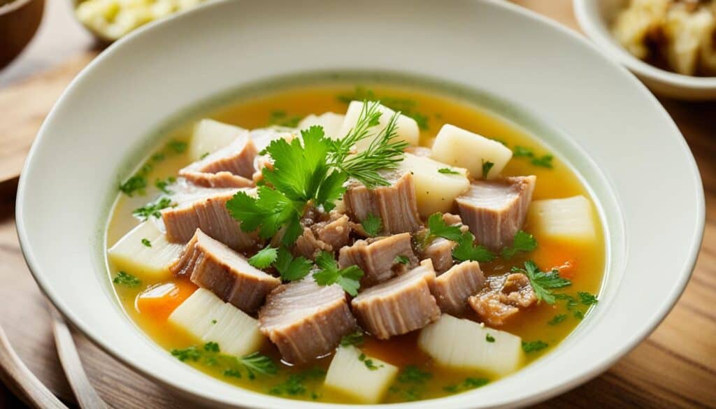 hairy gourd with pork ribs and dried scallop soup
