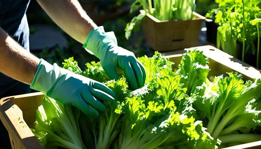 harvesting celery