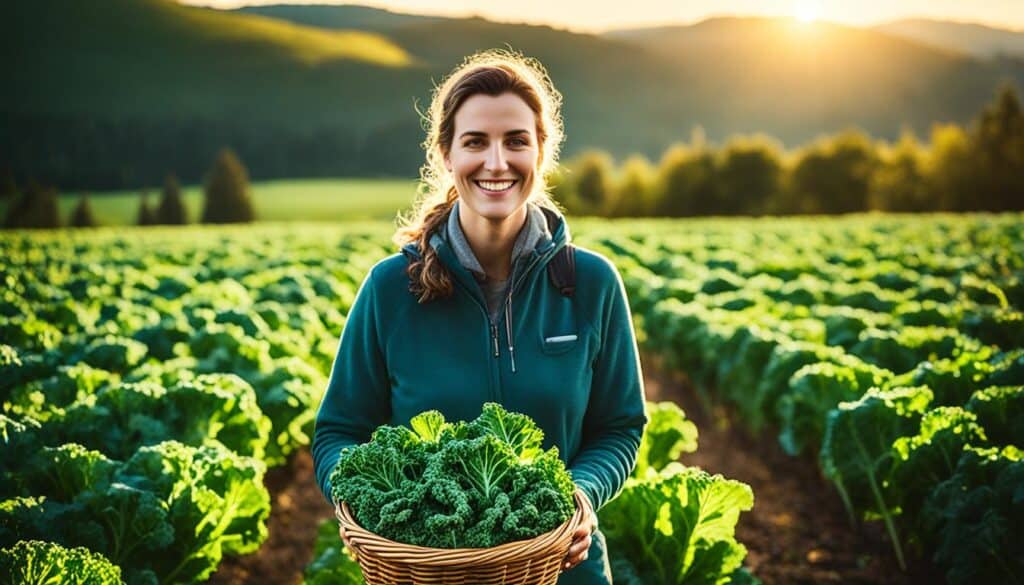 harvesting kale