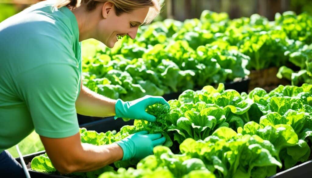 harvesting lambs lettuce