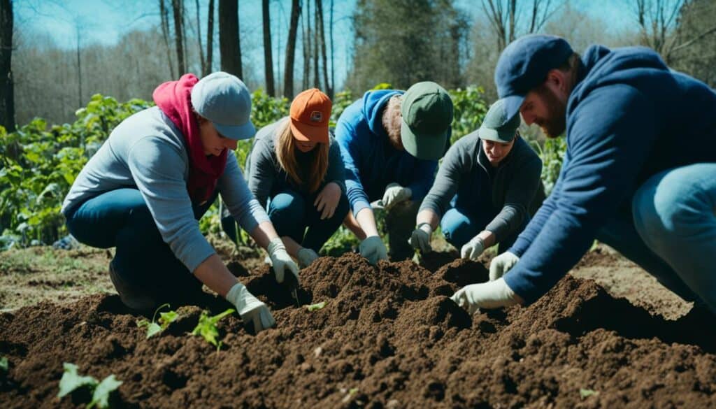 harvesting sweet potatoes