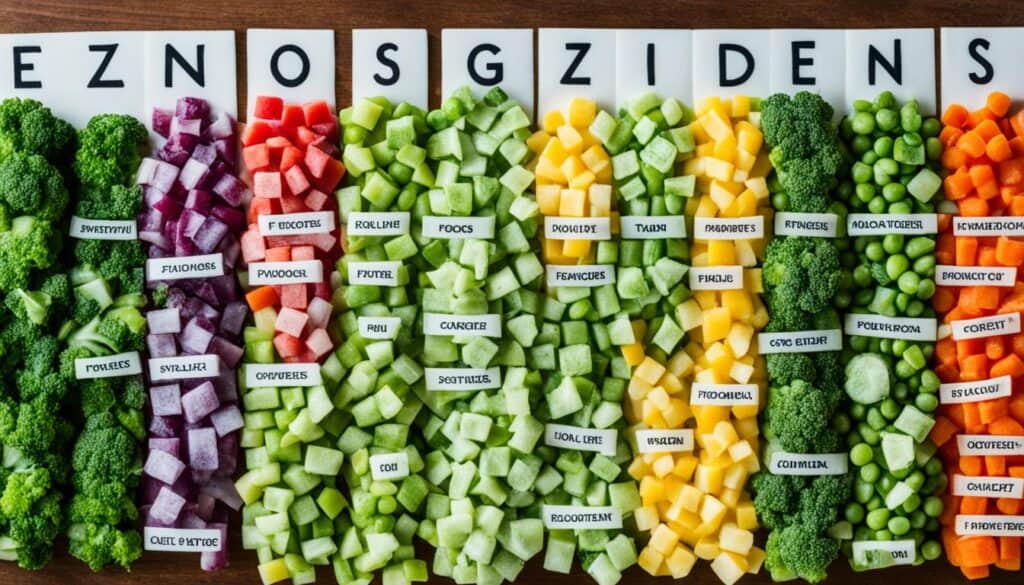 nutritional value of frozen vegetables