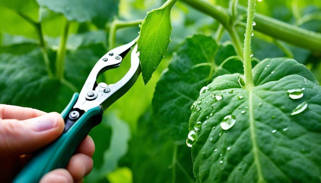 ongoing maintenance for pruning cucumber plants