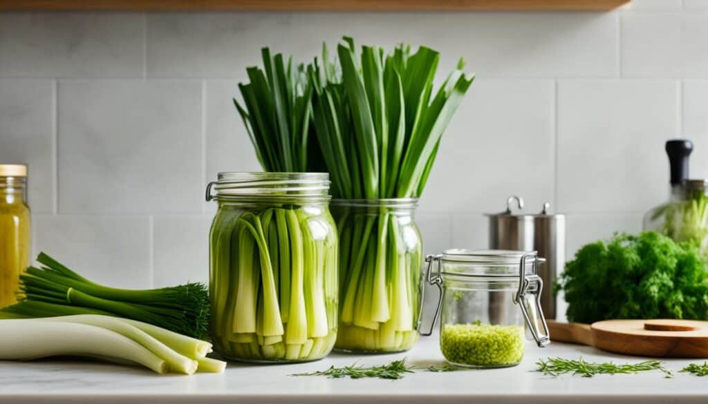 pickled leeks