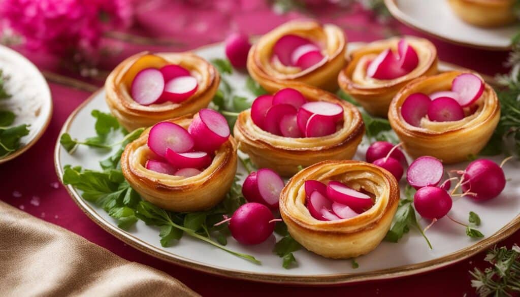 puff pastry radish tarts