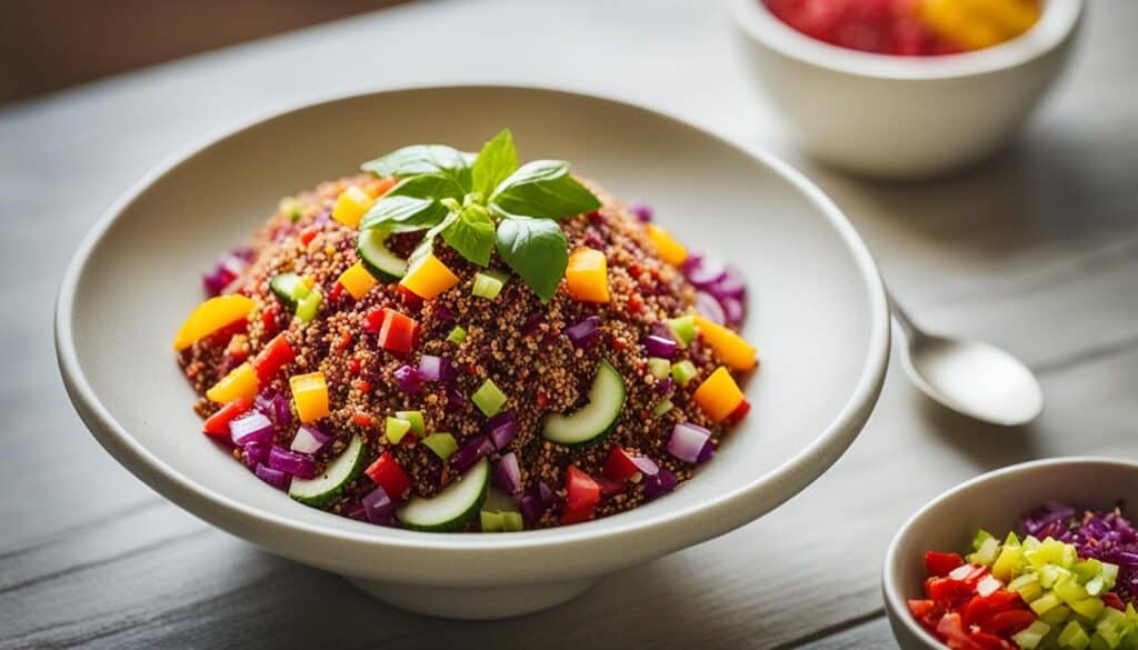 red capsicum and quinoa salad