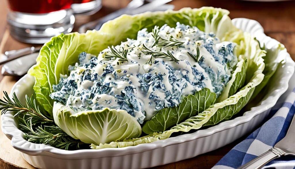 roasted cabbage with blue cheese dressing