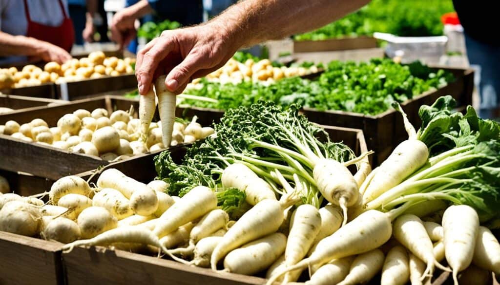 selecting and storing white root vegetables