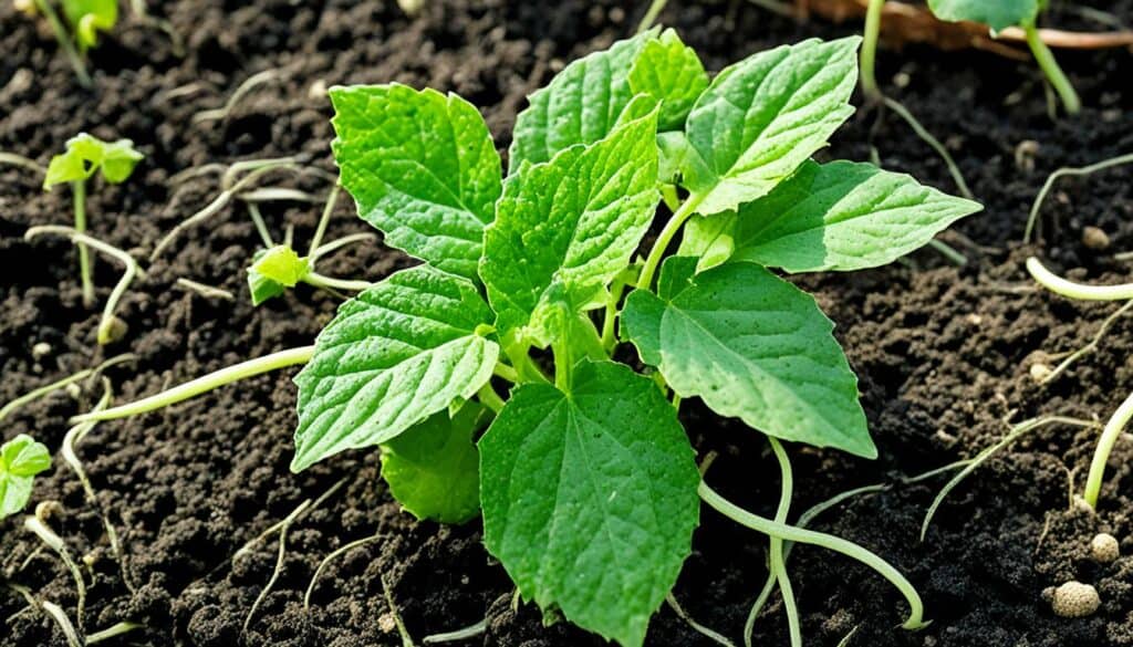 small cucumber plant