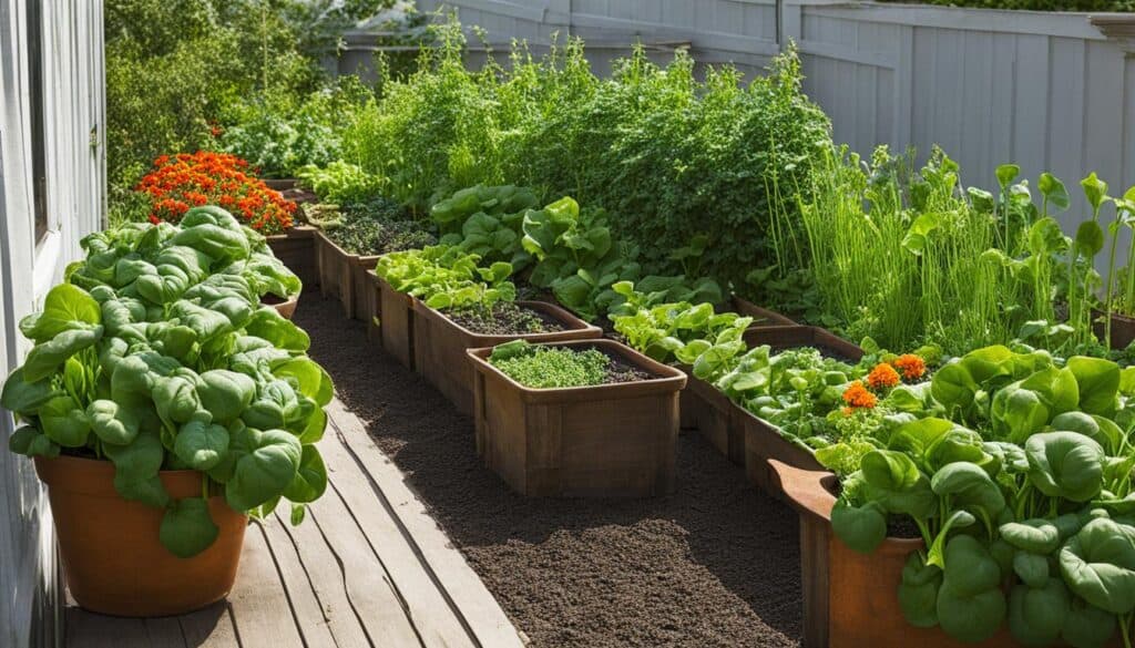 spinach companion planting in containers