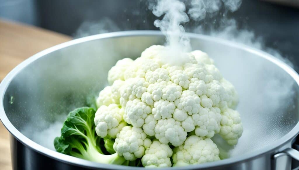 steam blanch cauliflower