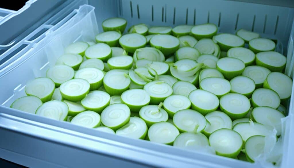 storing cut onions in the fridge