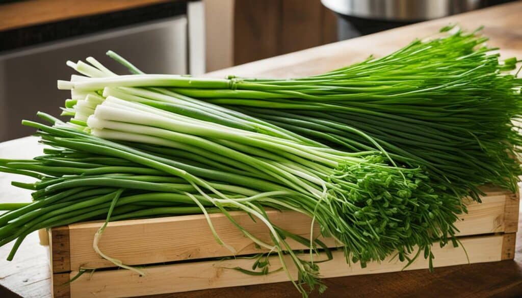 storing green onions, shallots, chives