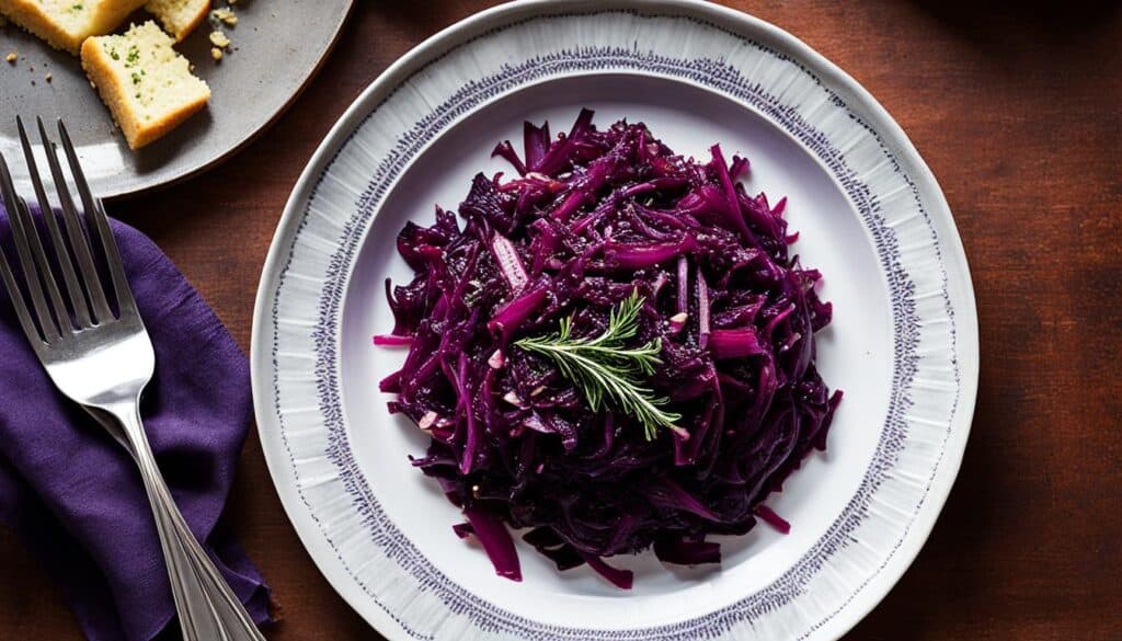 tangy braised red cabbage