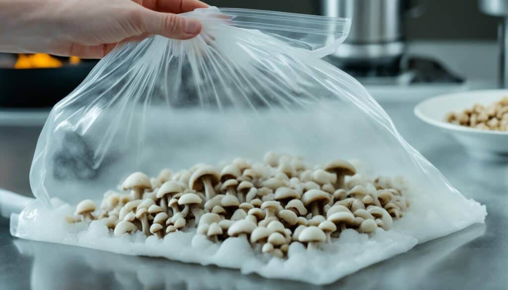 thawing frozen mushrooms