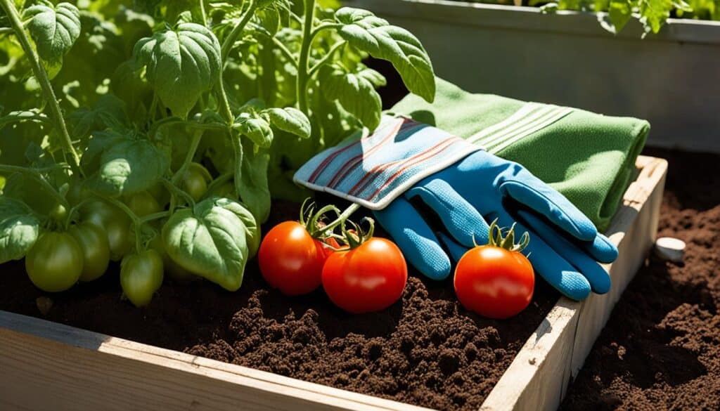 tomato garden fertilizing