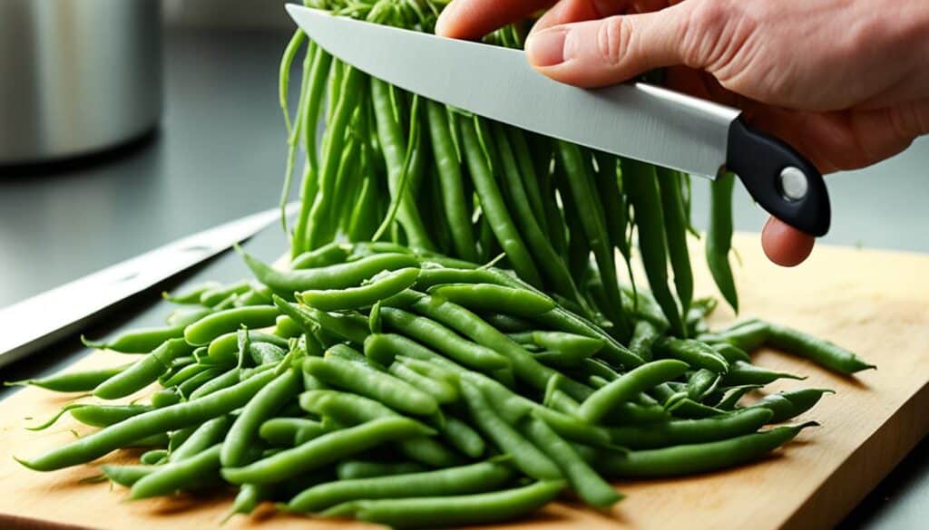 trimming green beans